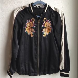 H&M Tiger Embroidered Bomber Jacket